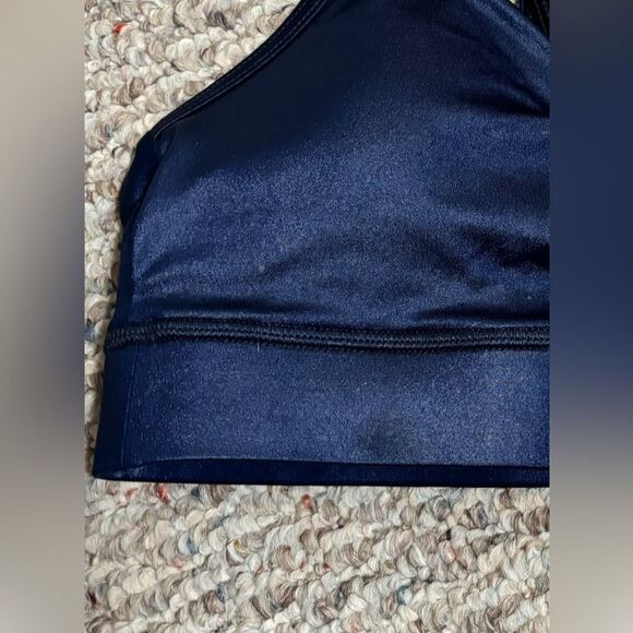 NWT K-DEER Hi-Luxe Polished Criss Cross Sports Bra Bright Royal Blue Size Medium - Picture 6 of 8